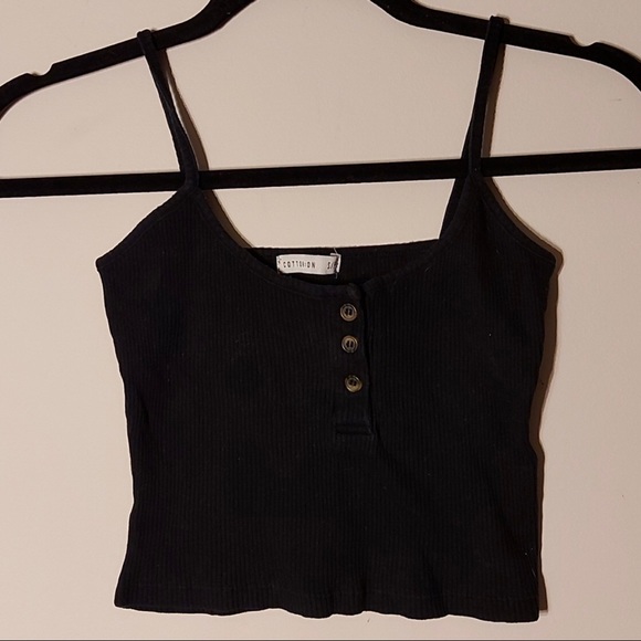 Cotton: ON Ribbed Crop Tank Top - Picture 1 of 2